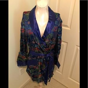 Longevity vintage mens smoking jacket size 48 blue